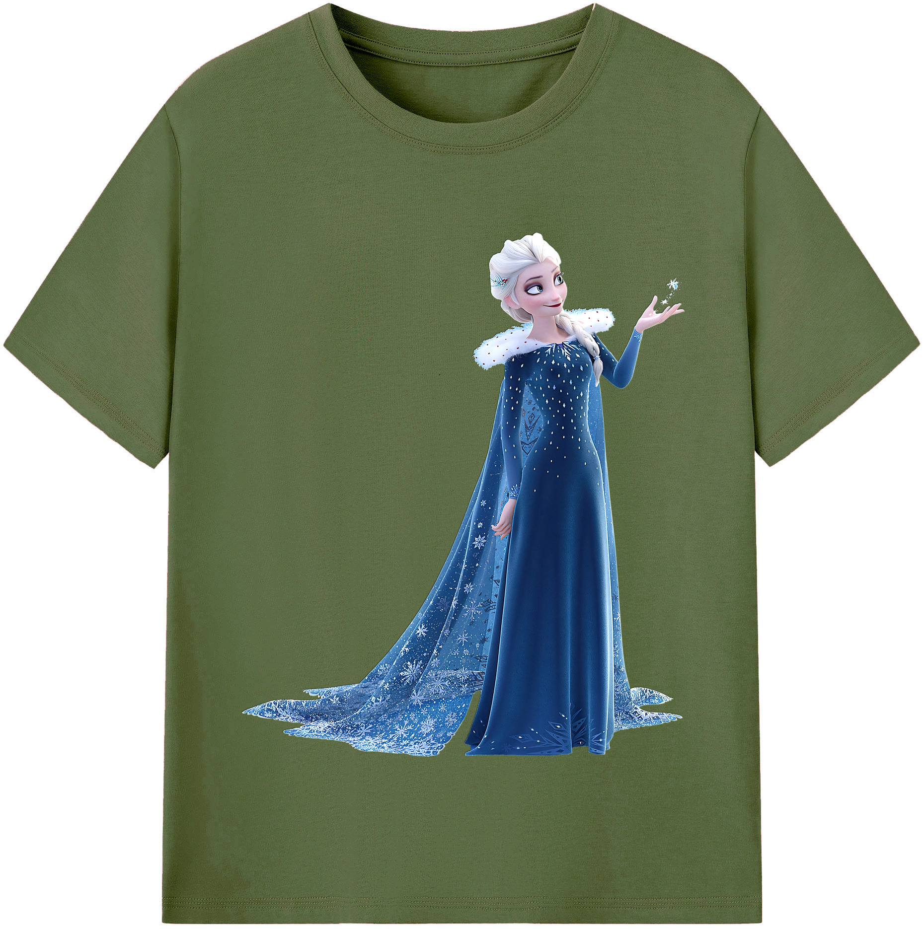 （画像用） アナと雪の女王 アンナ エルサ Frozen Anna Elsa 綿100％半袖Tシャツ（フロントプリント）